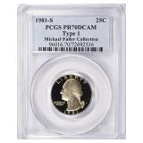 1981-S Quarter Type 1 PCGS Proof-70 DCAM