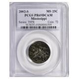 2002-S Quarter Mississippi PCGS Proof-69 DCAM