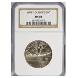 1992-P XXV Olympiad Clad Half Dollar NGC MS-69