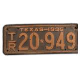 1935 Texas License Plate