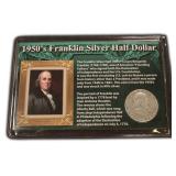 90% Silver Franklin Half Dollar, $27.50 Melt Value