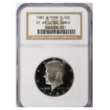 1981-S Kennedy Half Dollar Type 1 NGC Proof-69 UC