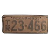 1937 Texas License Plate