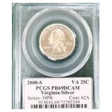 SILVER 2000-S Virginia Quarter PCGS PR69DCAM