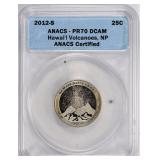 2012-S Quarter Hawaii Volcanoes ANACS Proof-70DCAM