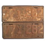 1932 Texas License Plates