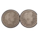 1898 & 1899 Silver Barber Quarters