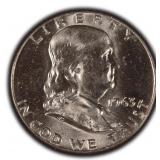 90% Silver Franklin Half Dollar, $27.50 Melt Value