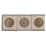 Three (3) 40% Silver Kennedy Half Dollars
