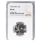 1965 Washington Quarter SMS NGC MS-66