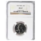 1967 Washington Quarter SMS NGC MS-67