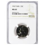 1967 Washington Quarter SMS NGC MS-65