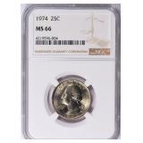1974 Washington Quarter NGC MS-66