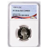 1980-S Washington Quarter NGC Proof-70 UC