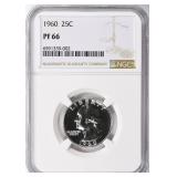 SILVER 1960 Washington Quarter NGC Proof-66