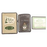 Vintage Cigarette Lighter, Blue Spaders