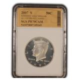 2007-S SILVER Proof Cameo Kennedy SGS PR70CAM