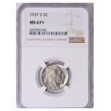 $6500 NGC Guide: 1937-S Buffalo Nickel NGC MS-67+