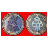 1870 Seated Liberty Dime PCGS Proof-66 1000 Minted