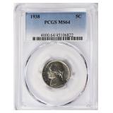 1938 Jefferson Nickel PCGS MS-64