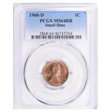 1960-D Lincoln Cent Small Date PCGS MS-64 RB