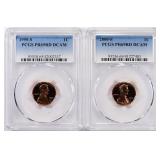 1995-S & 2000-S Cents PCGS Proof-69 DCAM (2 Coins)