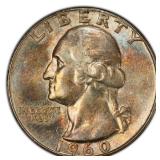 1960 Washington Quarter PCGS AU-55 (Toned) SILVER