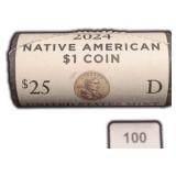 $25 Roll 2024-D Native American $1 Roll