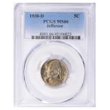 1938-D Jefferson Nickel PCGS MS-66