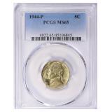SILVER 1944-P Jefferson Nickel PCGS MS-65