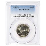 1968-D Washington Quarter PCGS MS-66