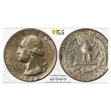 SILVER 1963 Washington Quarter PCGS AU-50 (Toned)