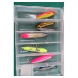 $14 SHIP: SIX (6) Fishing Lures with Case