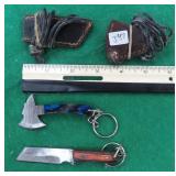 TWO (2) Mini Knives with Key Rings