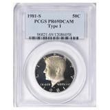 1981-S Half Dollar Type 1 PCGS Proof-69 DCAM