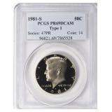 1981-S Half Dollar Type 1 PCGS Proof-69 DCAM
