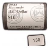 $10 Roll 2022-P Kennedy Half Dollar Roll