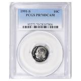 1991-S Roosevelt Dime PCGS Proof-70 DCAM