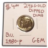 Gold Dipped 1980 Roosevelt Dime