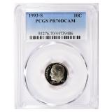1993-S Roosevelt Dime PCGS Proof-70 DCAM
