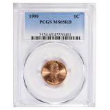 1999 Lincoln Cent PCGS MS-65 RD