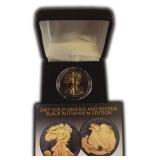Silver Walking Liberty Half Dollar Clad in Black
