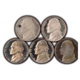 Five (5) Proof Nickels