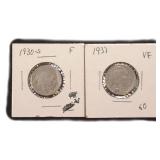 TWO (2) Buffalo Nickels