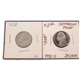 TWO (2) Jefferson Nickels