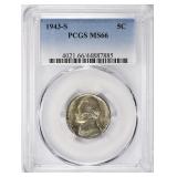 1943-S Jefferson Nickel PCGS MS-66