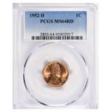 1952-D Lincoln Cent PCGS MS-64 RD