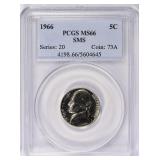 1966 Jefferson Nickel SMS PCGS MS-66
