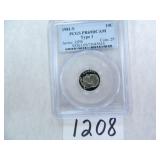 1981-S Roosevelt Dime TYPE 1 PCGS Graded PR69 DC
