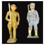 TWO (2) Vintage 3" Lead Soldiers